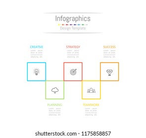 Infographic design elements for your business data with 5 options, parts, steps, timelines or processes. Vector Illustration.