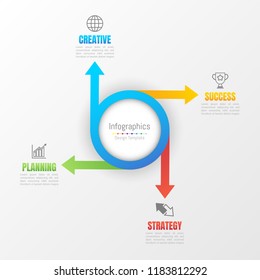 Infographic design elements for your business data with 4 options, parts, steps, timelines or processes. Vector Illustration.