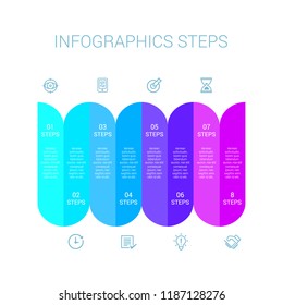 Infographic design elements for your business with 8 options, parts, steps or processes, Vector Illustration, EPS10
