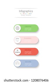 Infographic design elements for your business data with 4 options, parts, steps, timelines or processes. Vector Illustration.