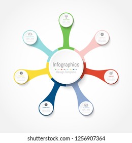 Infographic design elements for your business data with 7 options, parts, steps, timelines or processes. Vector Illustration.