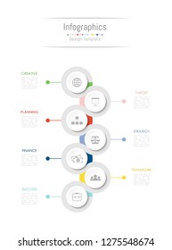 Infographic design elements for your business data with 7 options, parts, steps, timelines or processes. Vector Illustration.