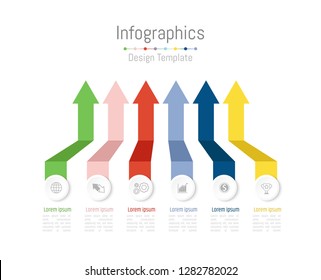 Infographic design elements for your business data with 6 options, parts, steps, timelines or processes. Vector Illustration.
