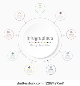 Infographic design elements for your business data with 9 options, parts, steps, timelines or processes. Vector Illustration.