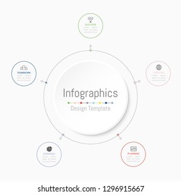 Infographic design elements for your business data with 5 options, parts, steps, timelines or processes. Vector Illustration.