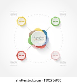 Infographic design elements for your business data with 4 options, parts, steps, timelines or processes. Vector Illustration.