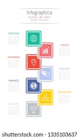 Infographic design elements for your business data with 7 options, parts, steps, timelines or processes. Vector Illustration.