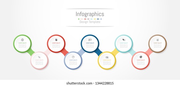 Infographic design elements for your business data with 9 options, parts, steps, timelines or processes. Vector Illustration.
