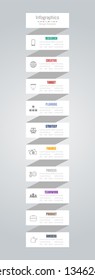 Infographic design elements for your business data with 10 options, parts, steps, timelines or processes. Vector Illustration.