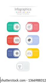 Infographic design elements for your business data with 7 options, parts, steps, timelines or processes. Vector Illustration.