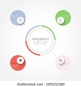 Infographic design elements for your business data with 4 options, parts, steps, timelines or processes. Vector Illustration.