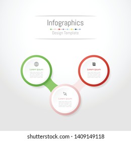 Infographic design elements for your business data with 3 options, parts, steps, timelines or processes. Vector Illustration.