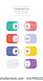 Infographic design elements for your business data with 9 options, parts, steps, timelines or processes. Vector Illustration.