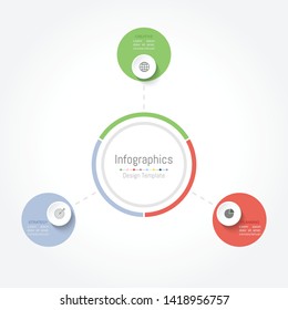 Infographic design elements for your business data with 3 options, parts, steps, timelines or processes. Vector Illustration.