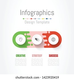 Infographic design elements for your business data with 3 options, parts, steps, timelines or processes. Vector Illustration.