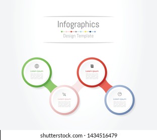 Infographic design elements for your business data with 4 options, parts, steps, timelines or processes. Vector Illustration.