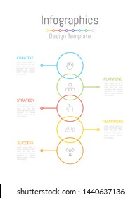 Infographic design elements for your business data with 5 options, parts, steps, timelines or processes. Vector Illustration.
