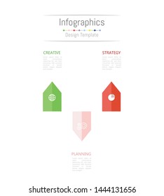 Infographic design elements for your business data with 3 options, parts, steps, timelines or processes. Vector Illustration.