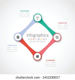 Infographic design elements for your business data with 4 options, parts, steps, timelines or processes. Vector Illustration.