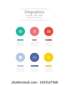 Infographic design elements for your business data with 6 options, parts, steps, timelines or processes. Vector Illustration.