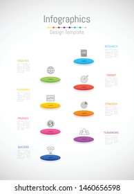 Infographic design elements for your business data with 8 options, parts, steps, timelines or processes. Vector Illustration.