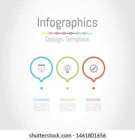 Infographic design elements for your business data with 3 options, parts, steps, timelines or processes. Vector Illustration.