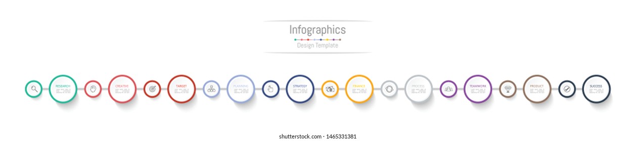 Infographic design elements for your business data with 10 options, parts, steps, timelines or processes. Vector Illustration.