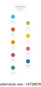Infographic design elements for your business data with 9 options, parts, steps, timelines or processes. Vector Illustration.