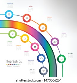 Infographic design elements for your business data with 10 options, parts, steps, timelines or processes. Vector Illustration.