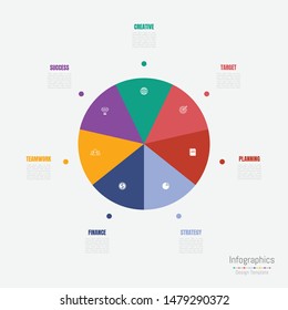 Infographic design elements for your business data with 7 options, parts, steps, timelines or processes. Vector Illustration.