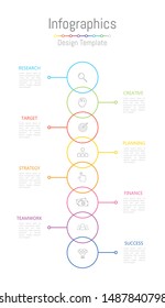 Infographic design elements for your business data with 8 options, parts, steps, timelines or processes. Vector Illustration.