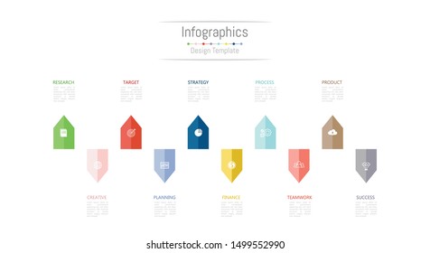 Infographic design elements for your business data with 10 options, parts, steps, timelines or processes. Vector Illustration.