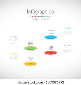 Infographic design elements for your business data with 4 options, parts, steps, timelines or processes. Vector Illustration.
