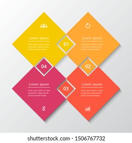 Infographic design elements for your business data with 4 options, parts, steps or processes.