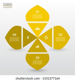 Infographic design elements for your business data with 4 options, parts, steps or processes.