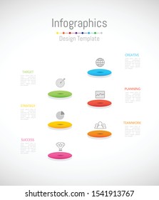 Infographic design elements for your business data with 6 options, parts, steps, timelines or processes. Vector Illustration.
