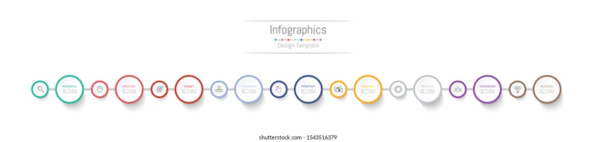 Infographic design elements for your business data with 9 options, parts, steps, timelines or processes. Vector Illustration.