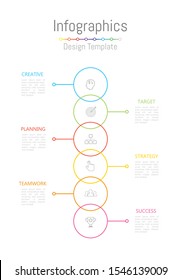 Infographic design elements for your business data with 6 options, parts, steps, timelines or processes. Vector Illustration.