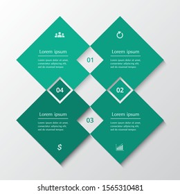 Infographic design elements for your business data with 4 options, parts, steps or processes.