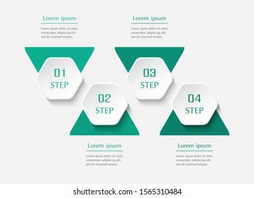 Infographic design elements for your business data with 4 options, parts, steps or processes. Horizontal timeline illustration.