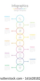 Infographic design elements for your business data with 9 options, parts, steps, timelines or processes. Vector Illustration.