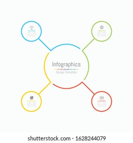 Infographic design elements for your business data with 4 options, parts, steps, timelines or processes. Vector Illustration.