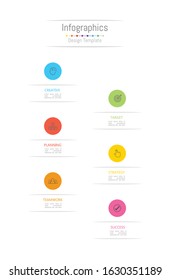 Infographic design elements for your business data with 6 options, parts, steps, timelines or processes. Vector Illustration.