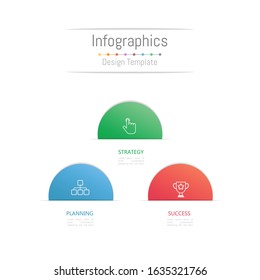 Infographic design elements for your business data with 3 options, parts, steps, timelines or processes. Vector Illustration.