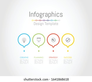 Infographic design elements for your business data with 4 options, parts, steps, timelines or processes. Vector Illustration.