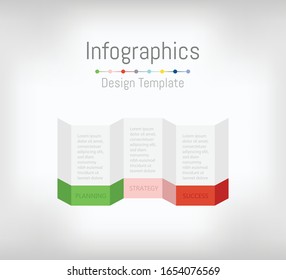Infographic design elements for your business data with 3 options, parts, steps, timelines or processes. Vector Illustration.