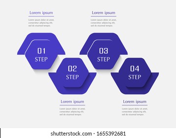 Infographic design elements for your business data with 4 options, parts, steps or processes. Horizontal timeline illustration.