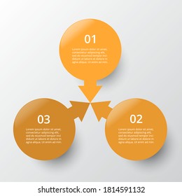 Infographic design elements for your business data with 3 options, parts, steps or processes.