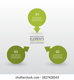 Infographic design elements for your business data with 3 options, parts, steps or processes.