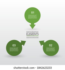 Infographic design elements for your business data with 3 options, parts, steps or processes.